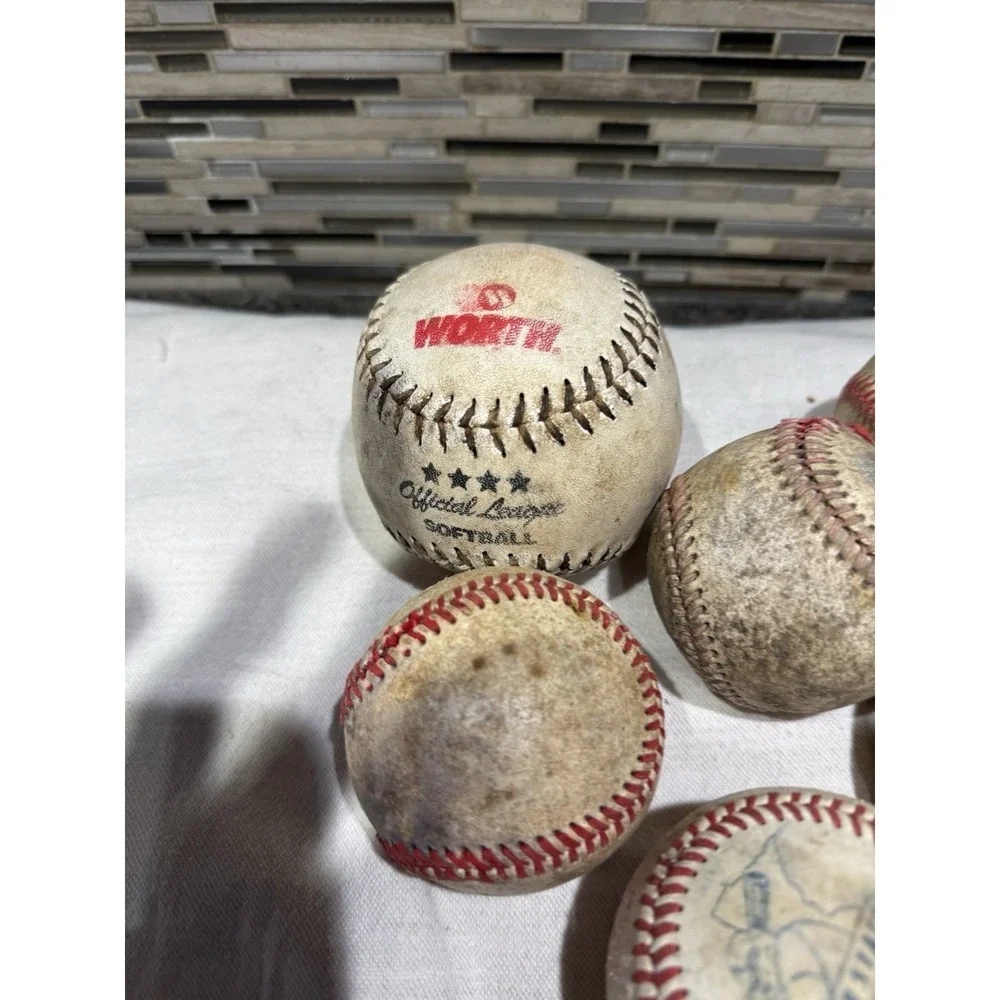 Lot Of 15 Baseballs & 1 Softball Diamond (4) Rawlings Worth Wilson Unbranded Vtg
